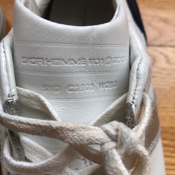 White and gray with blue Christian Dior sneakers. - Picture 2 of 8